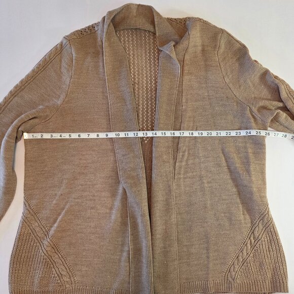 NWOT - Notations Open Front Cardigan, 2X, Tan Cable Knit Sweater, Never Worn - Picture 7 of 10